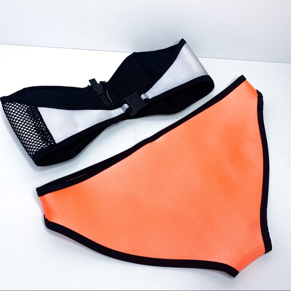 TRIANGL Swimwear neoprene neon bandeau bikini - Picture 3 of 13